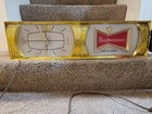 Vtg Budweiser Baroque Bowtie Hanging Bar Wall Clock Beer Light