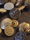 Huge Vintage Lot Of Brass And Metal Buttons       161