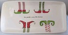 Rae Dunn By Magenta Christmas Elf Feet Rectangular Plate Decor   Bonus Plate