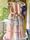 Flower Unicorn Dress Birthday Party Halloween Tutu Princess Costume 5-6-7 Pink