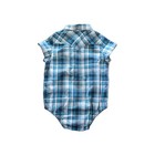 Wrangler Blue Plaid Western Button Front Snap Shirt Size 6 - 9 Months 