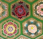 Vintage Crochet Granny 3d Flowers Hexagon Square Afghan Or Blanket 51    X 44    Vgc