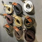 Men Women New Leather Covered Buckle Woven Stretch Belt - Various Colors - Xl
