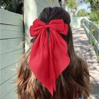 Coquette 2pcs Big Bows For Girls - Red   Black Satin Hair Bows With Red black