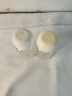 Vintage Set Of Clear Glass Salt Amd Pepper Shakers