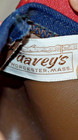 Purse Vtg Davey s 40s Red Blue Leather Denim Structured Bag Metal Clasp 8 x5 