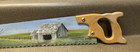 Hand Painted  Saw-old  Cabins- Metal Blade With Wood Handle 15  Long