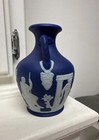 Wedgwood Portland Vase Cobalt Dark Blue Jasper Ware 6    Tall  pristine Condition 
