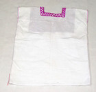 Vintage Mexican Huipil Shirt Size S 90s Violet Diamond Embroidered White Cotton