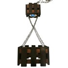 Vtg Swag Lamp Hanging Plant Holder  Wood Retro Boho Brown Light Tested   Works 