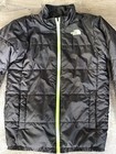The North Face Zip Up Black Puffer Jacket Pockets Logo Size L  14-16  Boys Coat