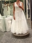 David   s Bridal Mikado And Tulle Petite Ball Gown Wedding Dress Size 10