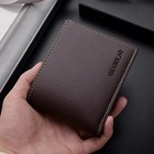 New Mens Black Genuine Leather Bifold Wallet Id Window Credit Card Case Holder