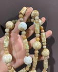 Chinese Dynasty Old Jade Carved Fengshui Ancient Bead Amulet Necklace