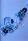 Maternity Sash Belt dusty Blue Mom To Be Sash And Dad Pin