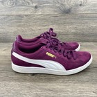 Puma Vikky V2 Suede Sneakers Womens 7 5 Burgundy White Low Top Lace Up