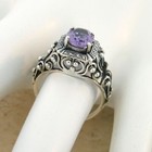 Genuine Amethyst Classic Victorian Style 925 Sterling Silver Ring            617
