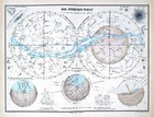 1861 Humboldt Kosmos Star Map Celestial Hemispheres Constellations Nebula Bromme