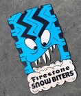 1977 Firestone Snow Biters Blue Monster Vintage Halloween Paper Mask Sign Rare 
