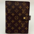 Louis Vuitton R20105 Monogram Agenda Mm Day Planner Cover Brown Authentic B125