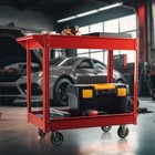 Stalwart Utility Cart 330lb Capacity Rolling Tool Cart Heavy Duty Work Cart