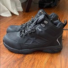 Larnmern Men   s 11 5 Women 13 Black Steel Toe Work Safety Lace Up Boots Shoes