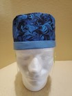 Oil Slick Blue Men s Skull chemo Surgical Scrub Hat cap Handmade
