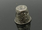 925 Sterling Silver  Vintage Dark Tone Las Vegas Sewing Thimble  Tr2859