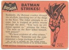 Batman Trading Card  12 Batman Strikes  Comic Art Series 1966 Topps Black Bat