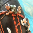 Antique Japanese Sumida Gawa Pottery Vase Inoue Ryosai Ii Figural Relief 12   