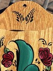 Vtg Folk Art Hand Painted Wooden Rosemaling Scissor Wall Holder Signed Gwail