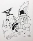 Al Hirschfeld  the Marx Brothers  Custom Framed Art Vaudeville Harpo Groucho 