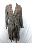 Vintage 70s Plaid Robe Dressing Gown Brown Check Towncraft Mens L 42-44 No Iron