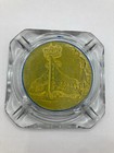 Vintage Palace Club Casino Clear Glass Ashtray Las Vegas Nevada Blue Yellow Prnt