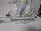 Unicorn Figurine Vintage With Boy Rider Mythical Horse Statue Ceramic