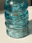 Vtg  Lite Aqua Star Glass Insulator Ht  3 1 2  Dia  2 1 8 
