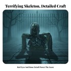 Hanging Skeleton Undead Tattered Gauze Cloth Halloween Decor Long Gray Hair