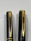 Lot Of 2 Waterman France Pens Black Green Marbled Gold Trim Untested