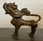 Cast Brass Chinese Foo Dog Lion Statue Mythical Ornate Figure 3 5  W Handle