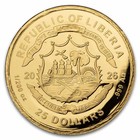 2026 Liberia  25 1 200 Oz Gold Guardian Angel Proof