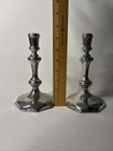Colonial Williamsburg Stieff Pewter Candlesticks Vintage Pair Of 2