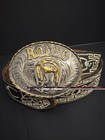 Vintage Artes Valenzuela Av Rodeo Horse Buckle   Charro Belt Mexico