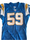 2007 Team Issued Autographed Alternate Reebok Powder Blue Jersey Donnie Edwards