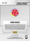 2026 Panini Instant Fifa World Cup  201 Jhon Arias Colombia Presale