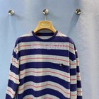 Miu 2025ssmiu Womens Striped Long Sleeve Cotton T-shirt