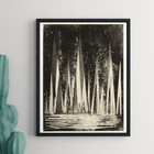 Abstract Black White Spire Night Sky Geometric Art Poster Print 24x36