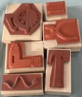Stampin    Up     power Up   -rubber   Wood 6 Piece Stamp Set- Used-2005-tools