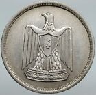 1959 1st Anniversary Silver 10 Piastres Coin United Arab Republic-egypt With Coa