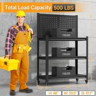 Metal Workbench With Pegboard Garage Storage Shelving Work Stands   Platforms Bk