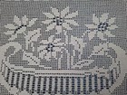 Antique Mary Card  poinsettia  Centrepiece 1930 Design Filet Hand Crochet